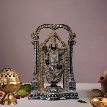 Placeables 24K Gold and 99.9 Pure Silver Plated Venkatesh Swamy Idol | Murti For Pooja Room